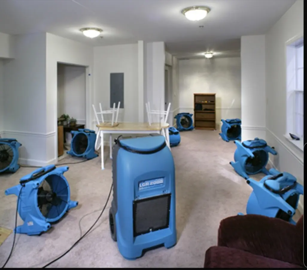 Air movers and dehumidifier setup for Water Extraction & Removal in Steiner Ranch